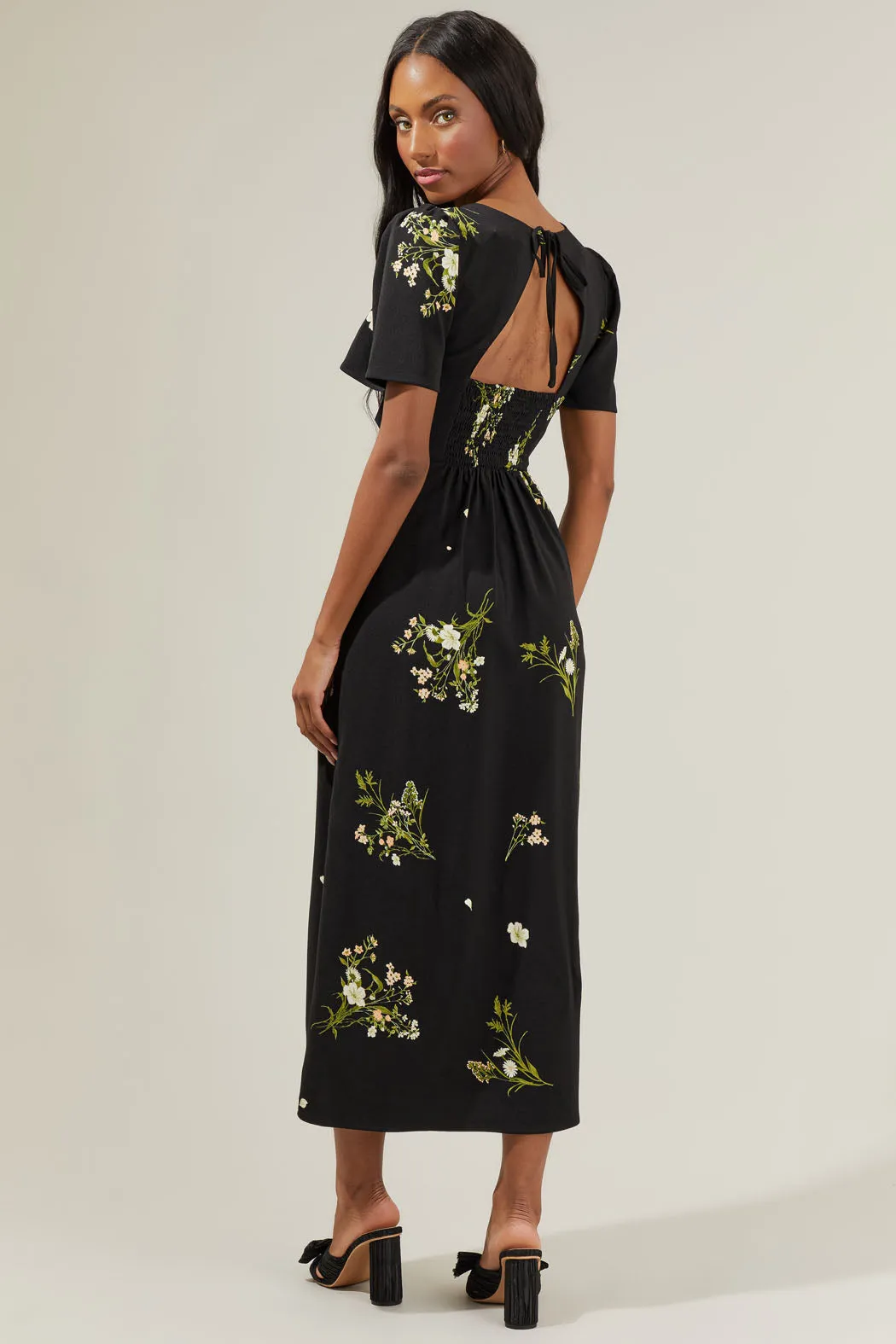 Jenna Floral Midi Dress sold by Sugarlips