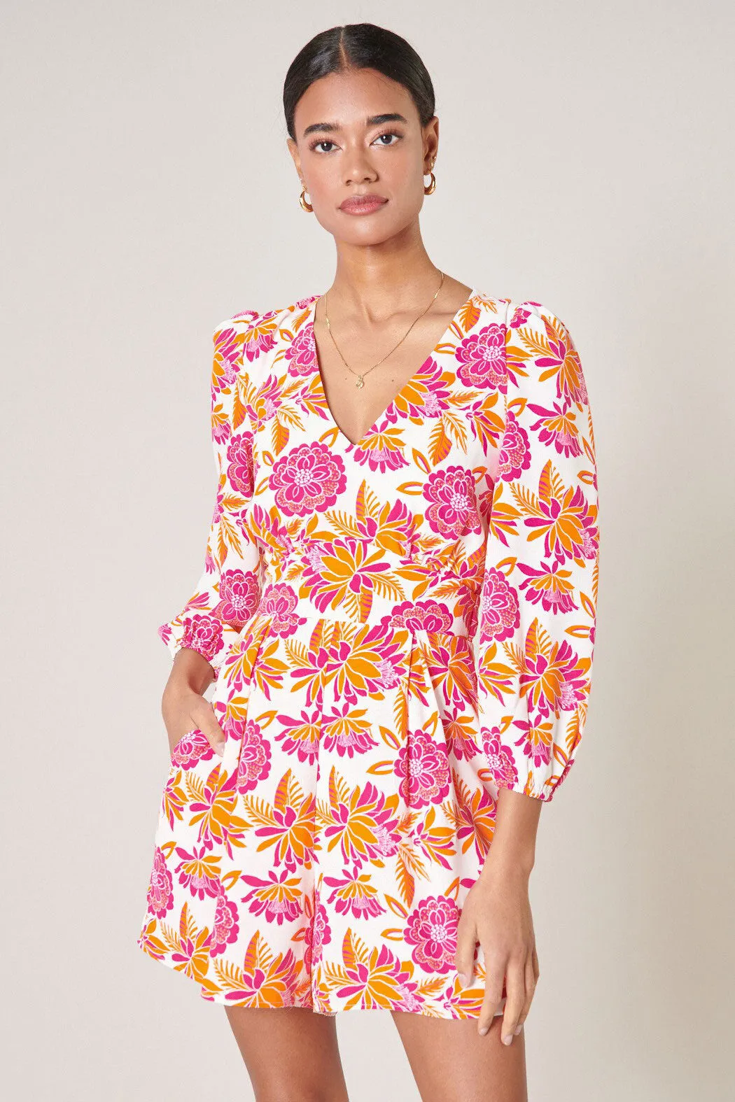 Flower Bomb Balloon Sleeve Heartthrob Romper sold by Sugarlips