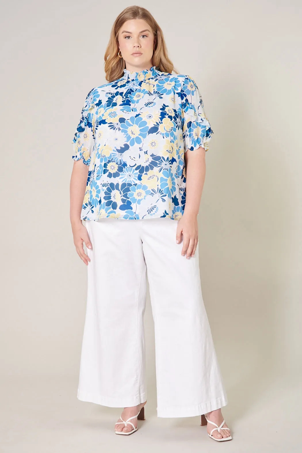 Zippy Seaside Keepsake Smocked Mock Neck Blouse Curve sold by Sugarlips product image thumbnail 4