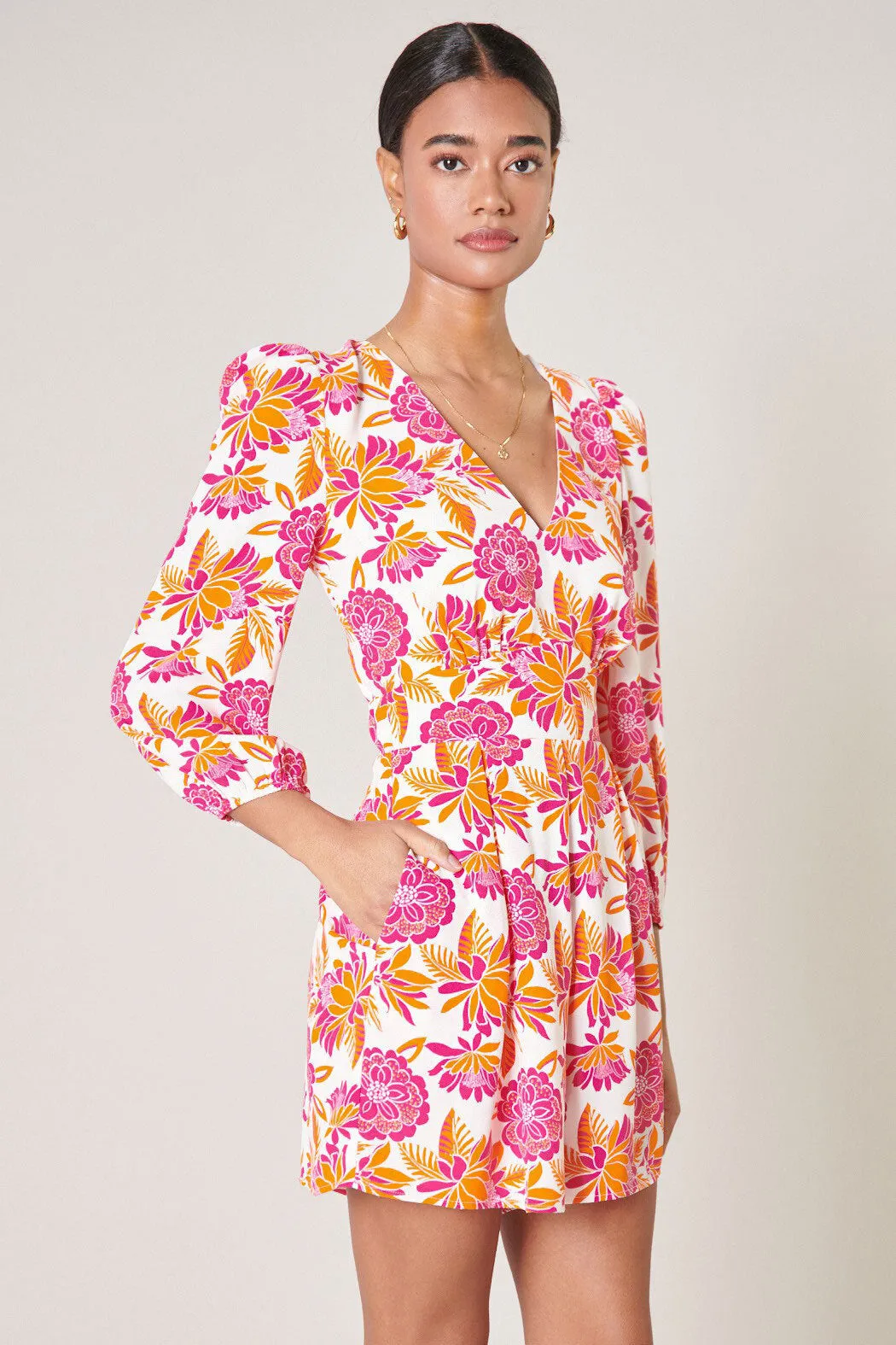 Flower Bomb Balloon Sleeve Heartthrob Romper sold by Sugarlips product image thumbnail 3