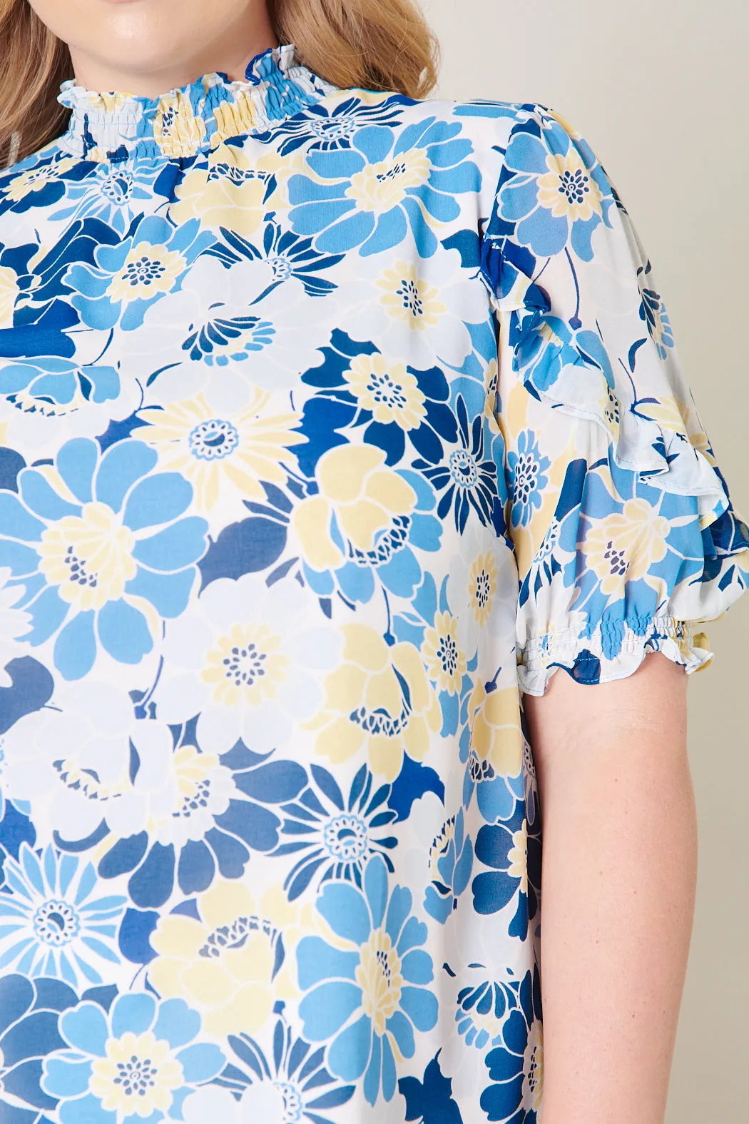 Zippy Seaside Keepsake Smocked Mock Neck Blouse Curve sold by Sugarlips product image thumbnail 5