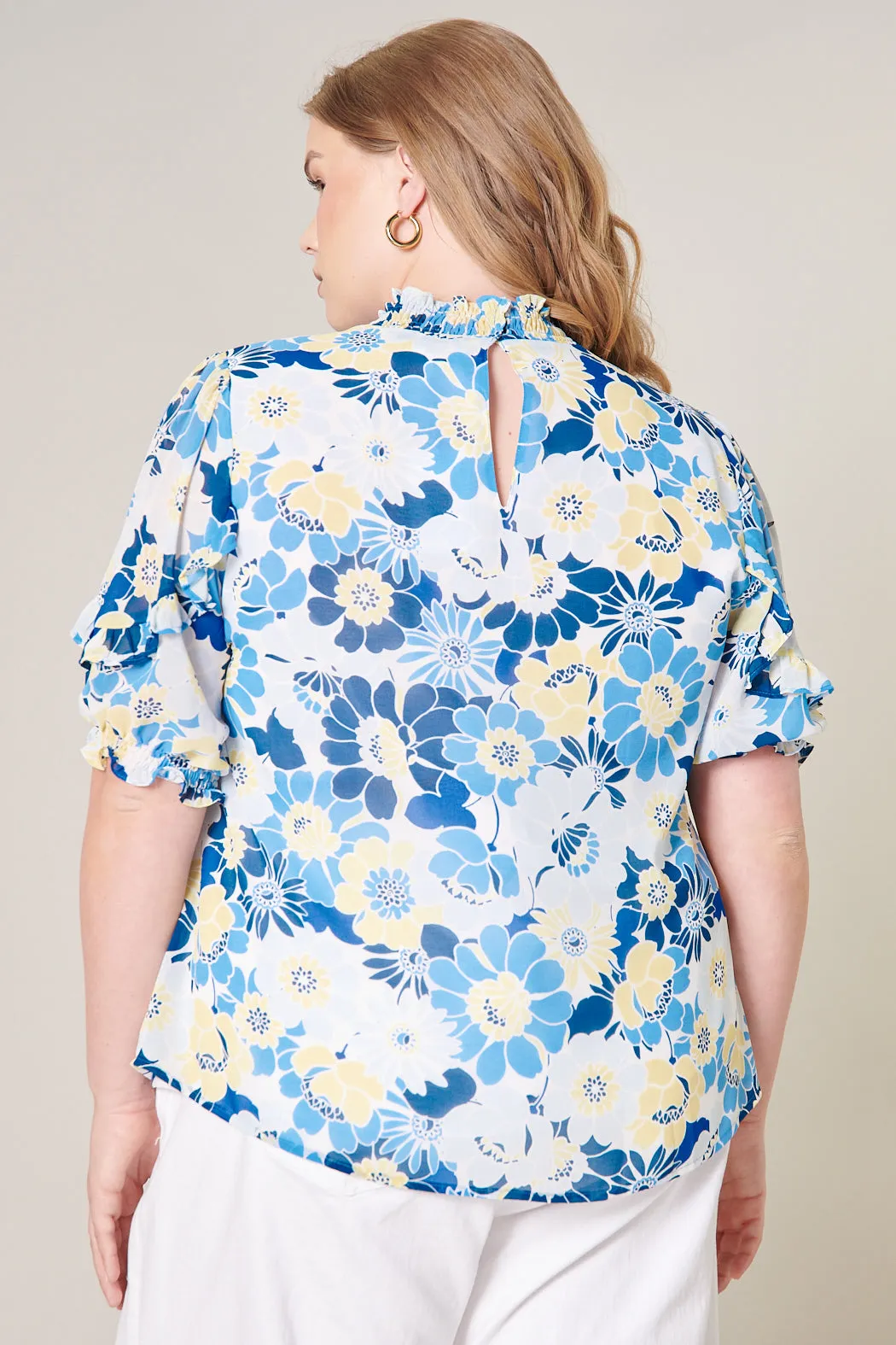 Zippy Seaside Keepsake Smocked Mock Neck Blouse Curve sold by Sugarlips product image thumbnail 2