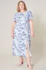 Francine Toile Sky Bloom Midi Dress Curve sold by Sugarlips
