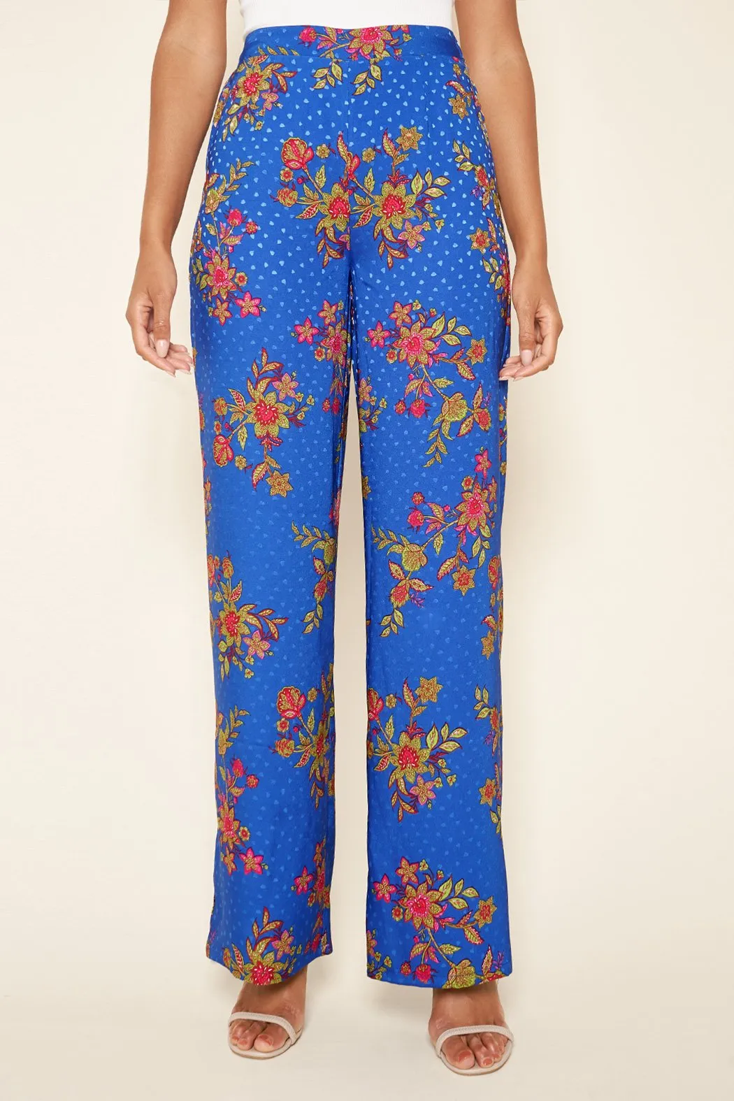 Harlow Floral Satin Pants sold by Sugarlips