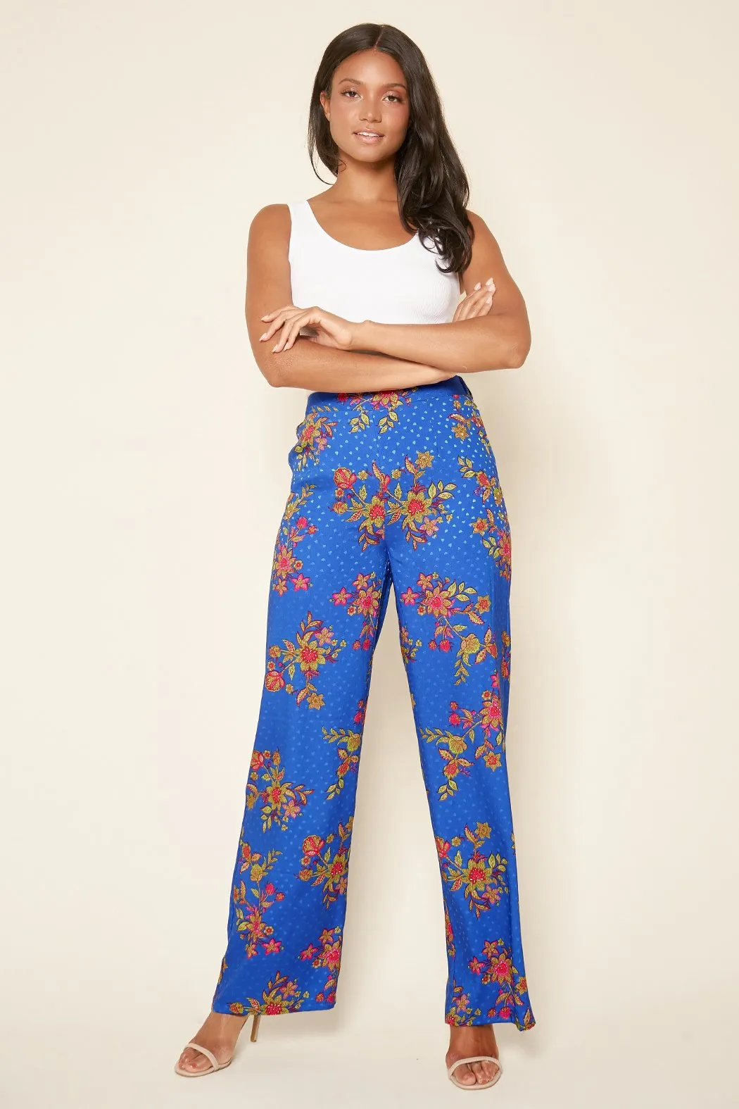 Harlow Floral Satin Pants sold by Sugarlips product image thumbnail 4