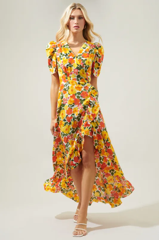 Tropicalia Abelia Hi Low Maxi Wrap Dress sold by Sugarlips