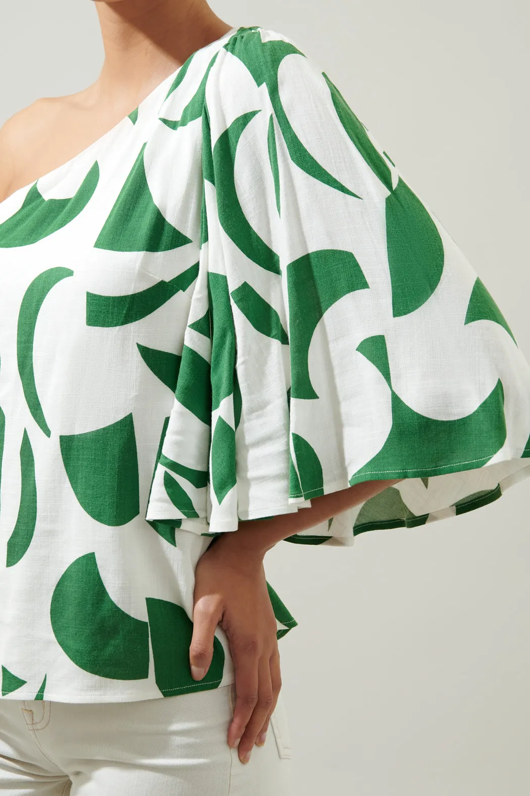 Posh Geometric Carmella One Shoulder Blouse sold by Sugarlips product image thumbnail 5