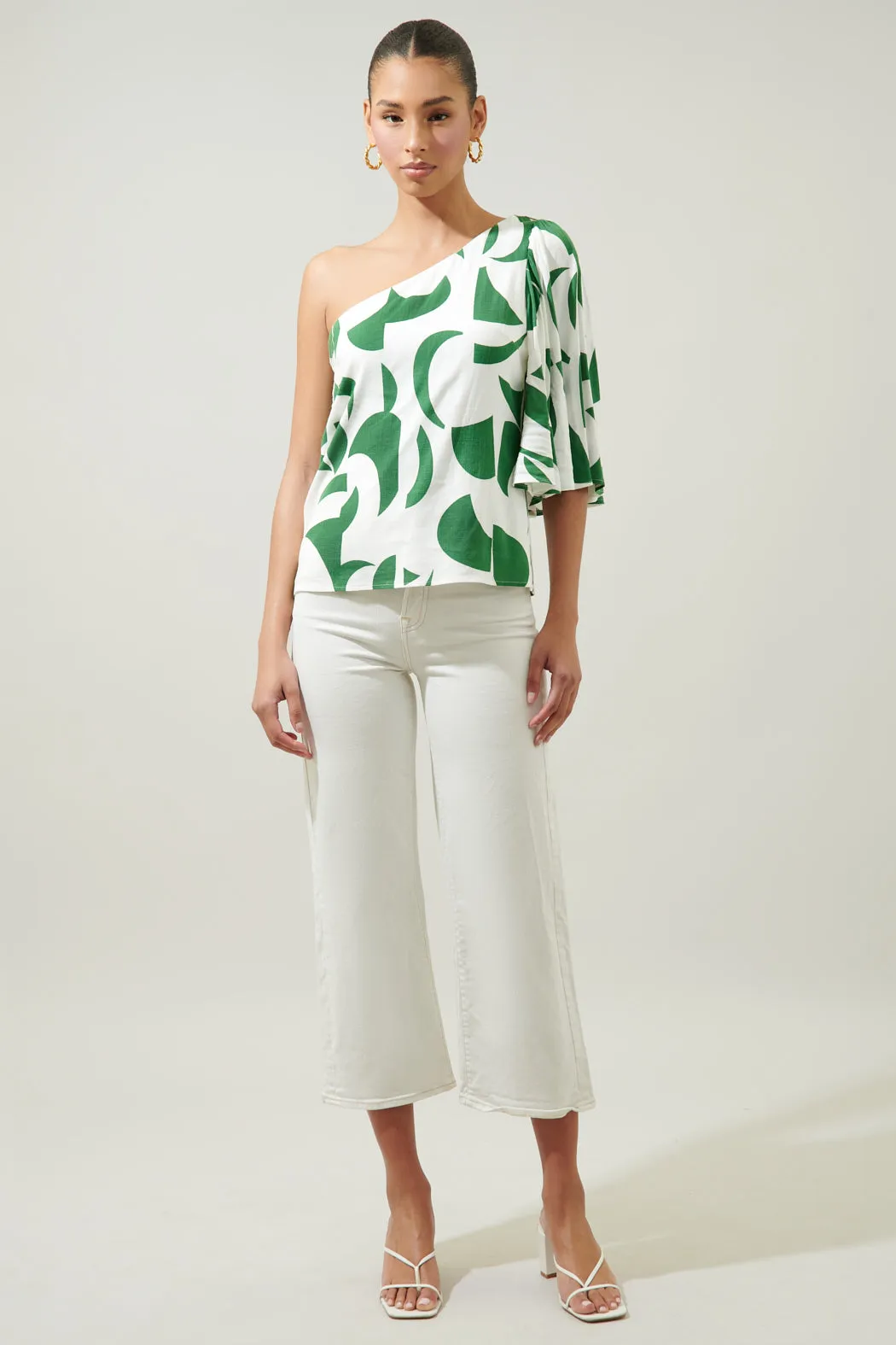 Posh Geometric Carmella One Shoulder Blouse sold by Sugarlips product image thumbnail 4