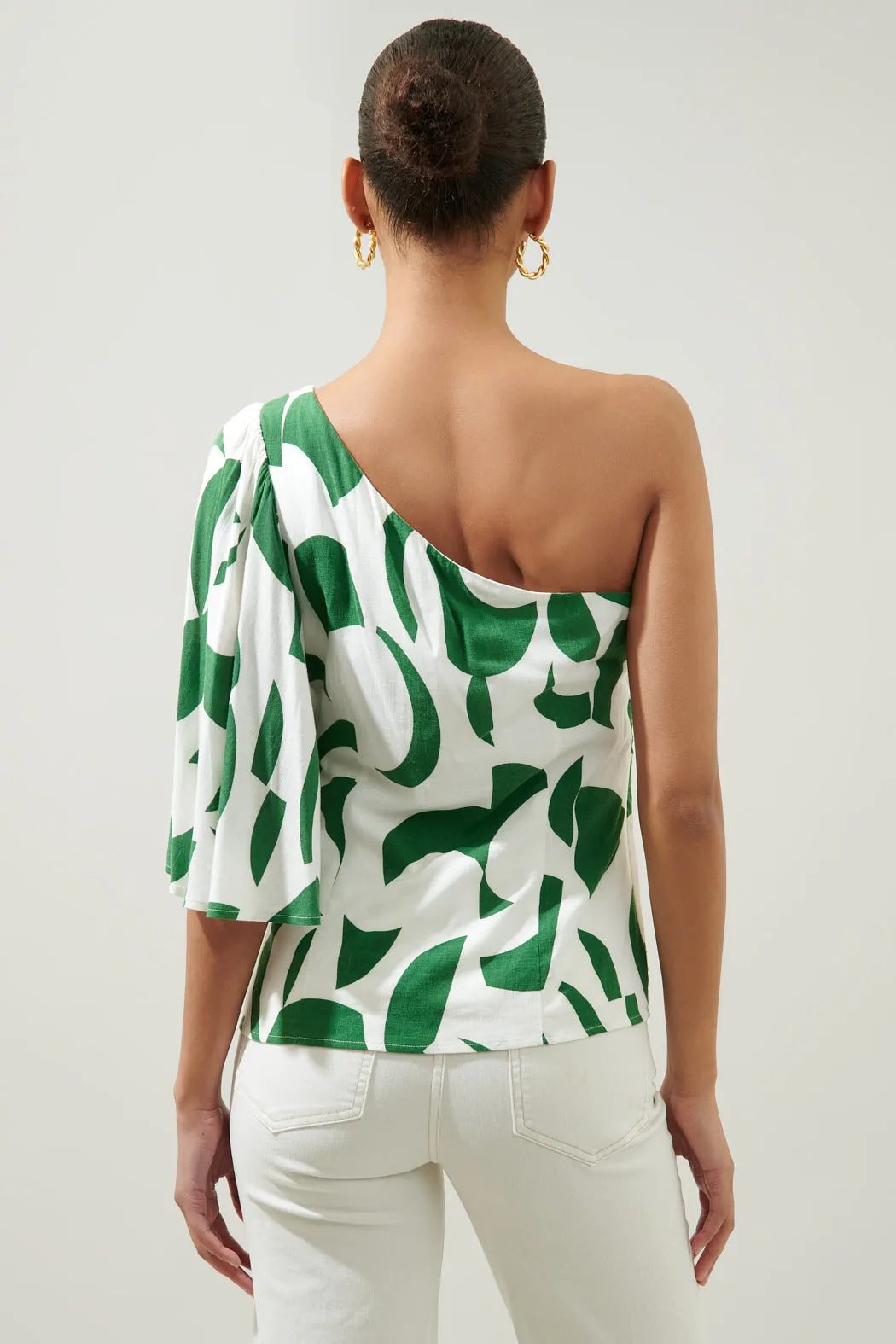Posh Geometric Carmella One Shoulder Blouse sold by Sugarlips product image thumbnail 2