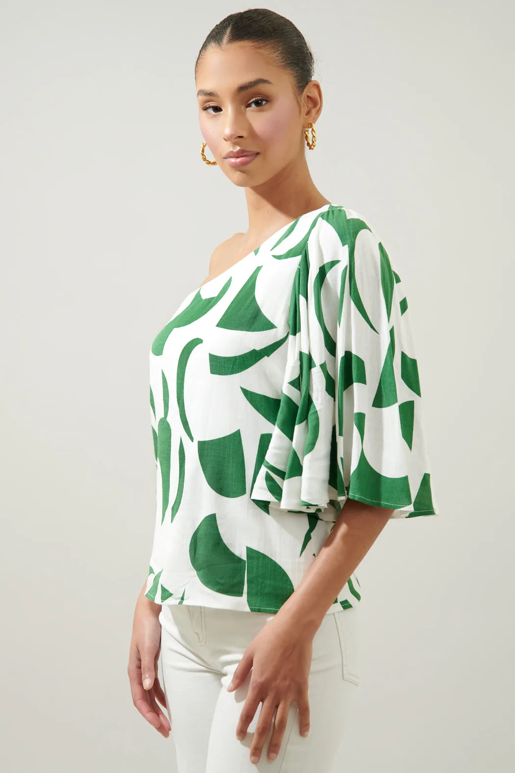 Posh Geometric Carmella One Shoulder Blouse sold by Sugarlips product image thumbnail 3