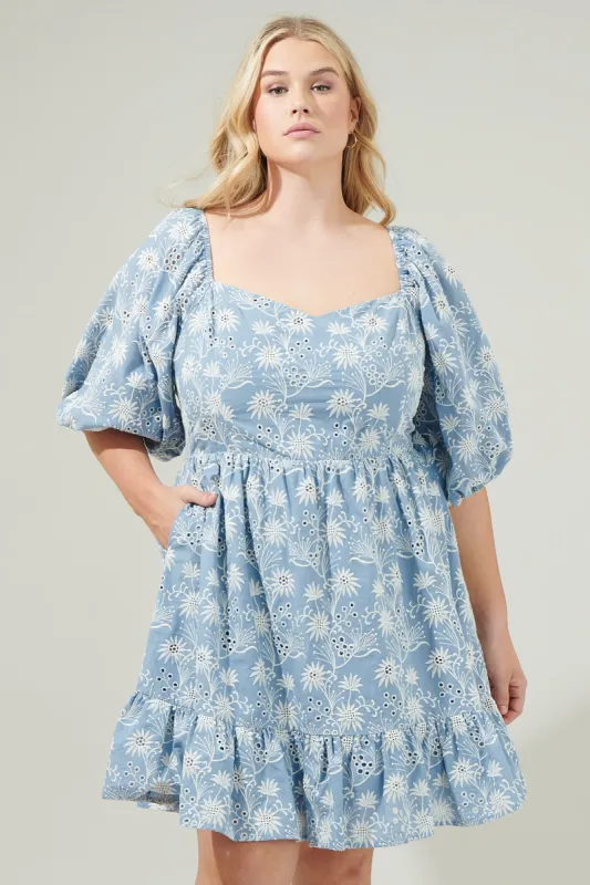 Moonflower Eyelet Evy Sweetheart Mini Dress Curve sold by Sugarlips