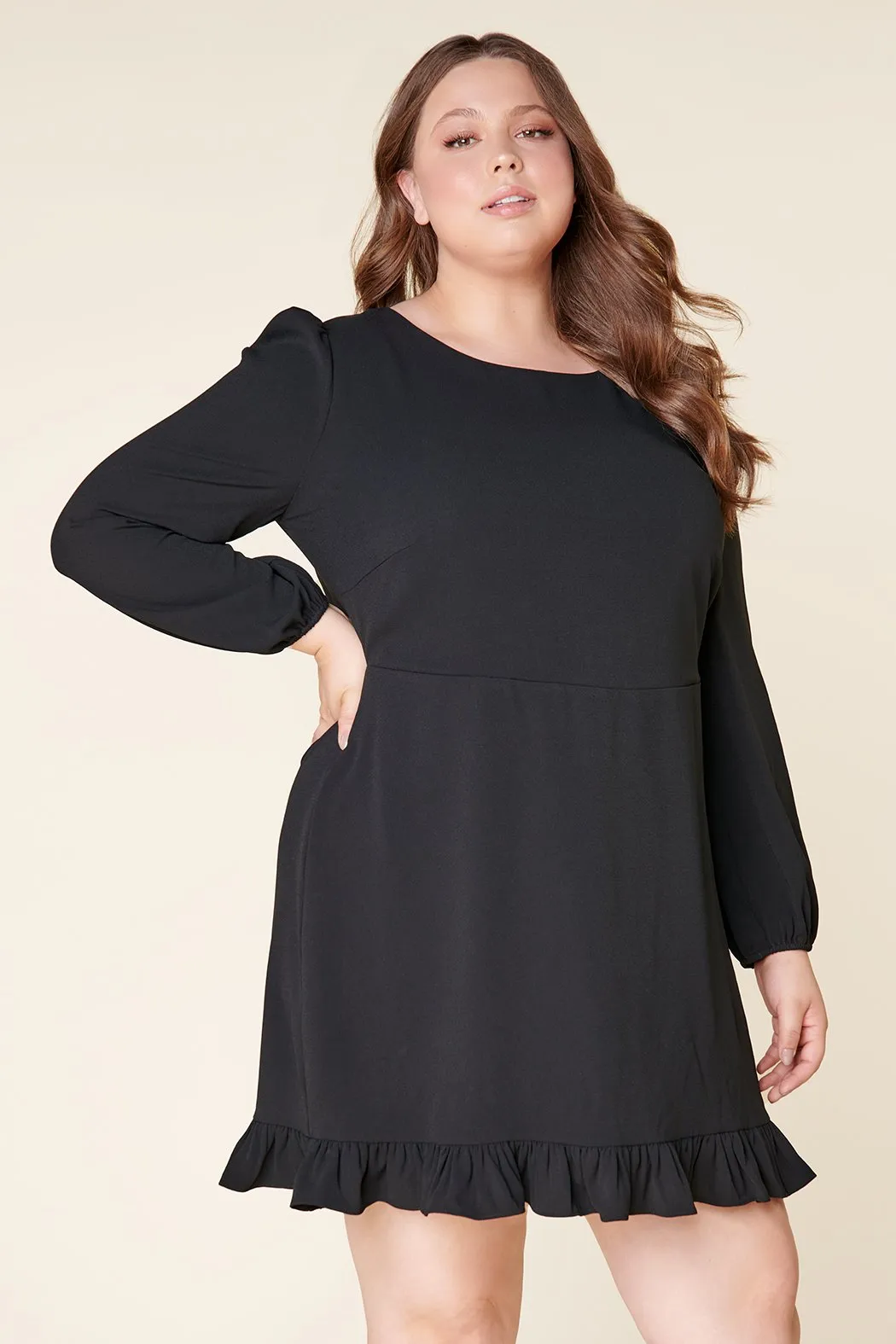 Double Take Ruffle Hem Mini Dress Curve sold by Sugarlips product image thumbnail 3