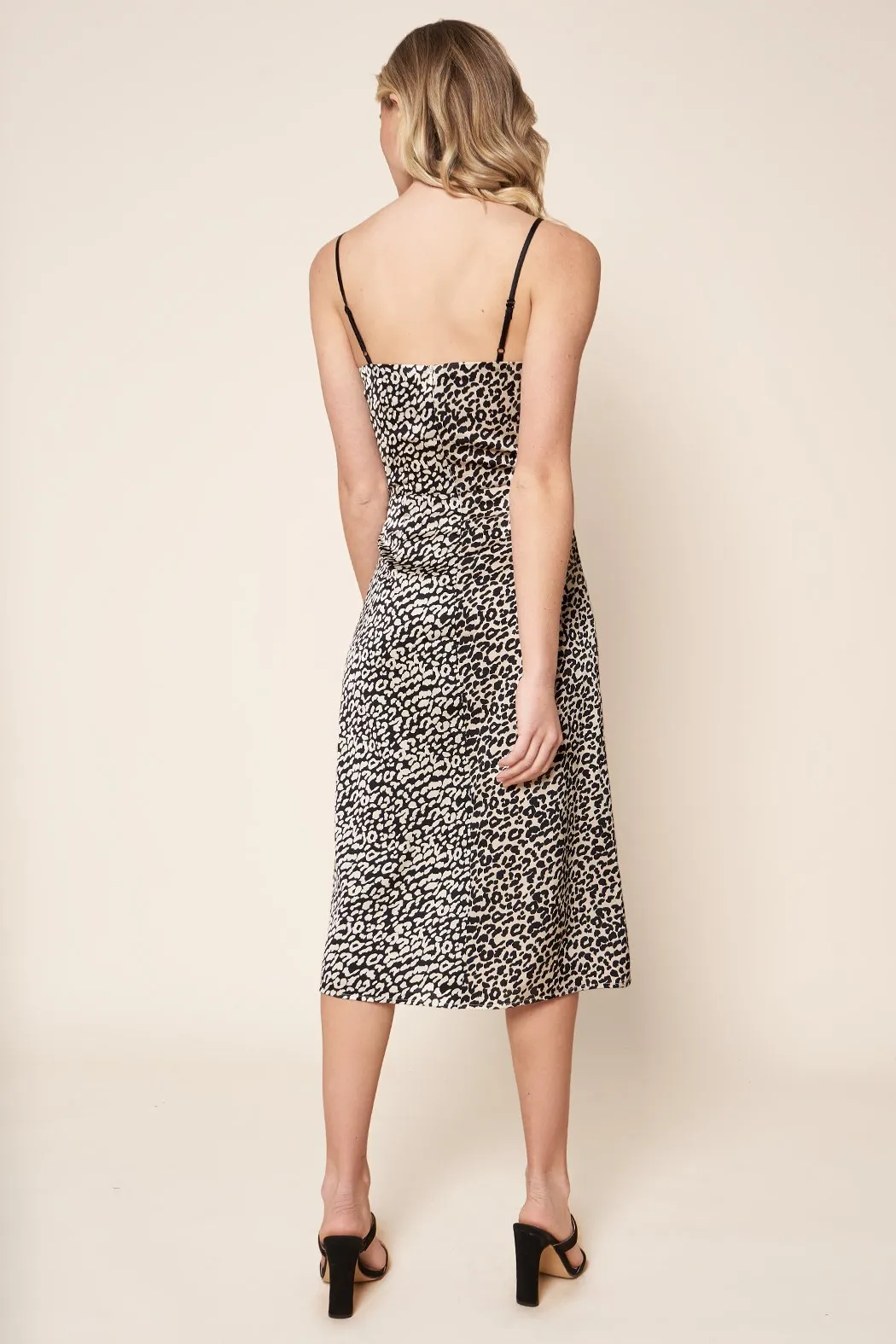 Marcelina Mixed Leopard Satin Midi Slip Dress sold by Sugarlips product image thumbnail 2