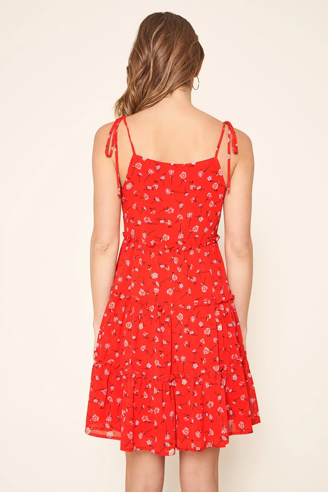 Lottie Floral Tiered Tie Shoulder Dress sold by Sugarlips product image thumbnail 2