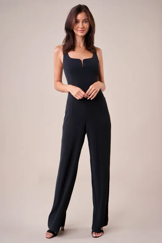 Pin Up Notch Square Neck Jumpsuit sold by Sugarlips