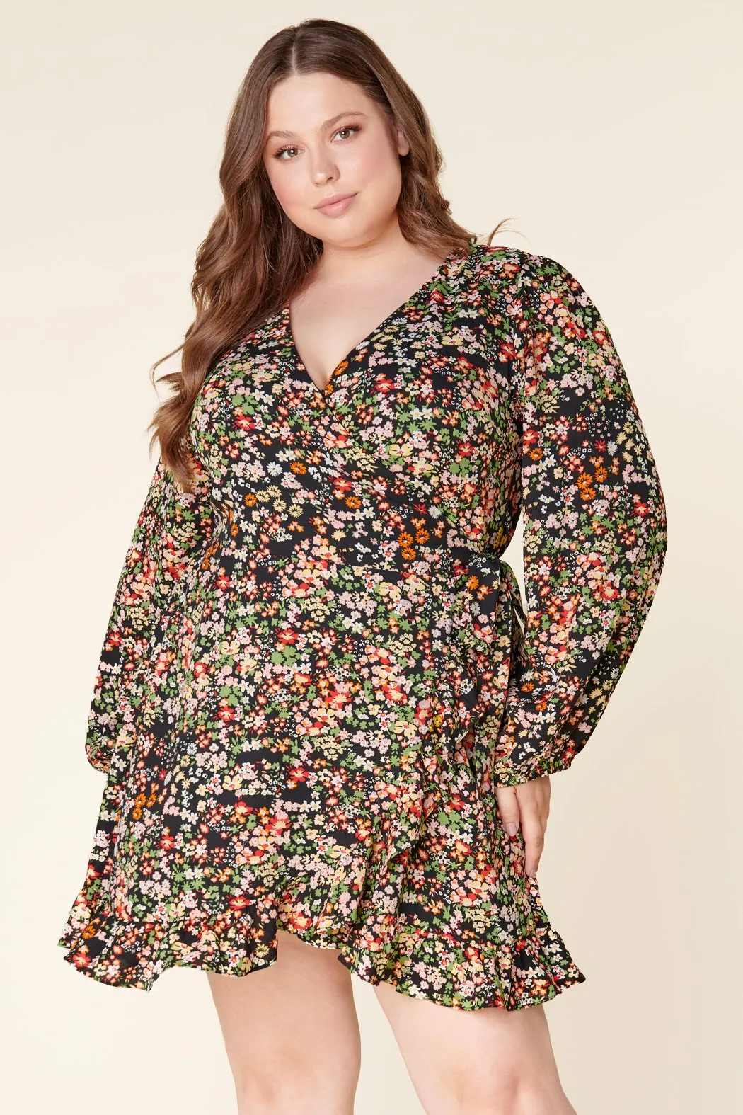 Malta Wildflower Mini Wrap Dress Curve sold by Sugarlips product image thumbnail 2