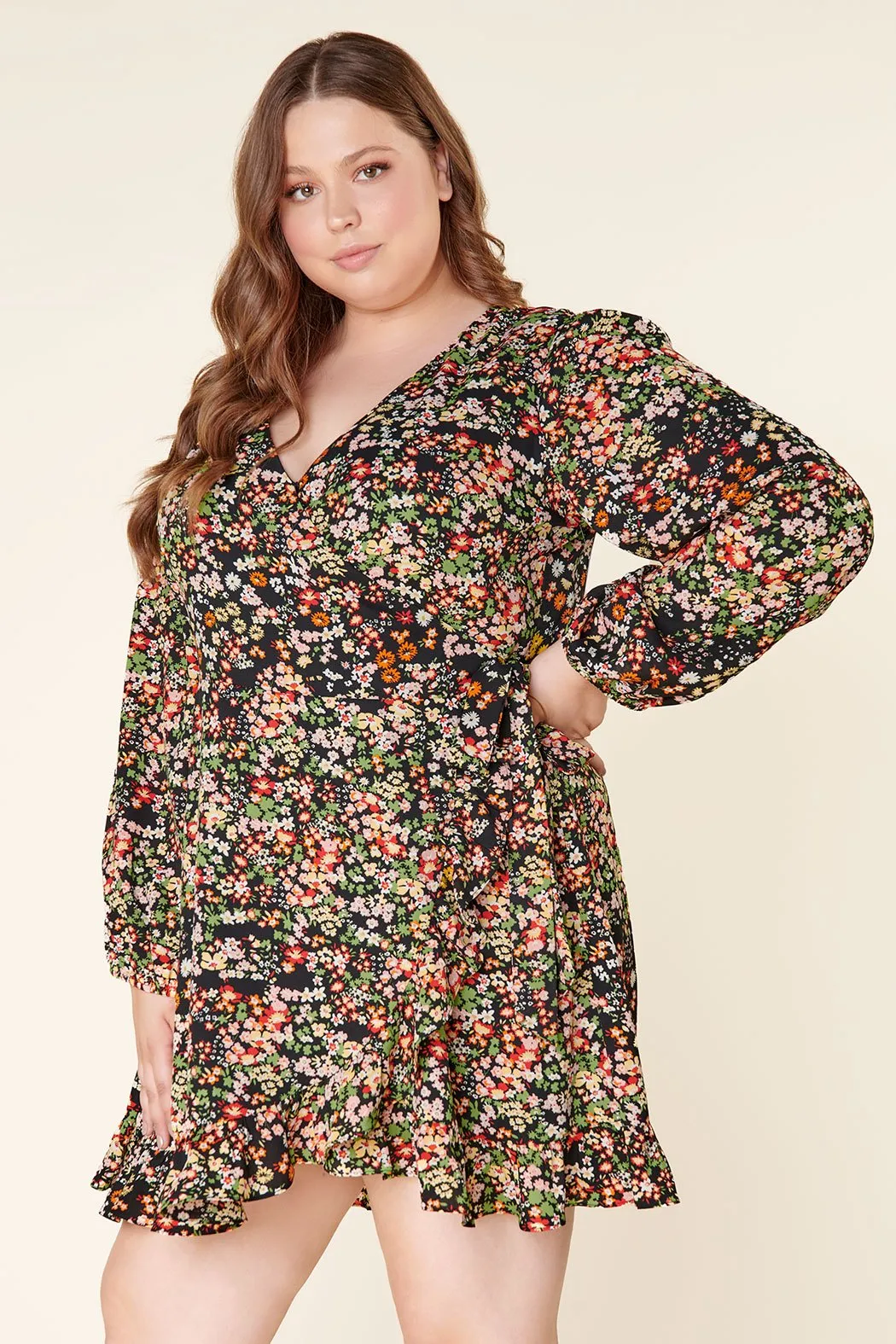 Malta Wildflower Mini Wrap Dress Curve sold by Sugarlips product image thumbnail 4