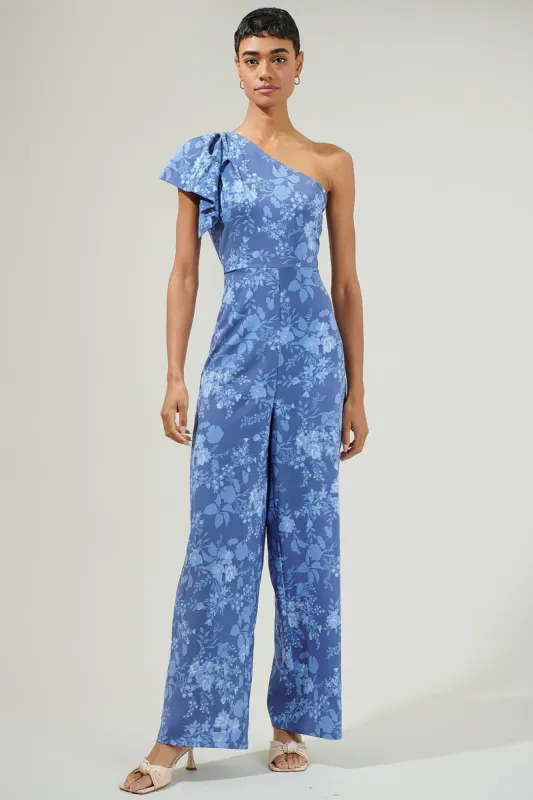Borage Floral Villa One Shoulder Jumpsuit sold by Sugarlips
