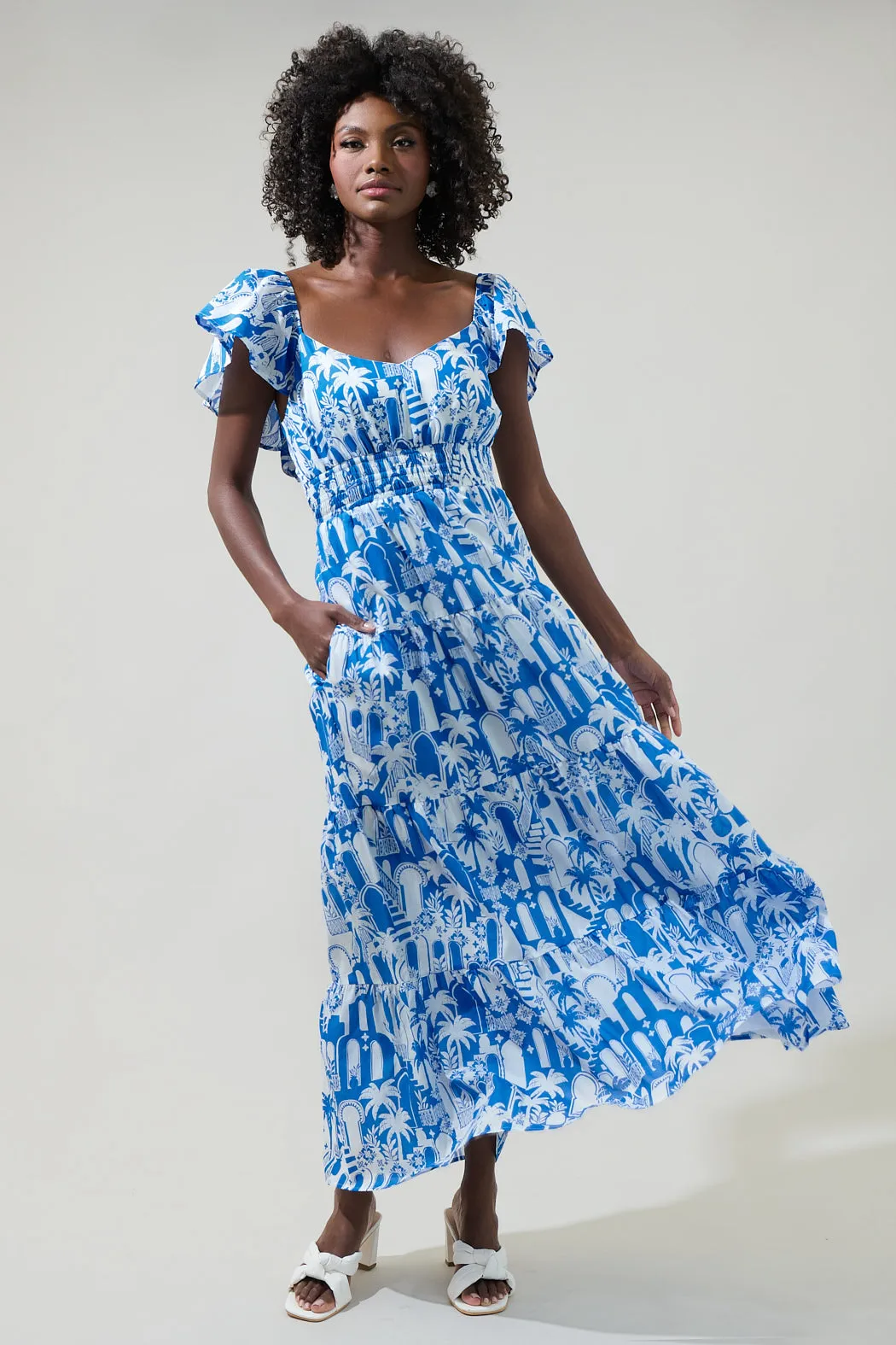 Nala Tiered Smocked Maxi Dress sold by Sugarlips product image thumbnail 2