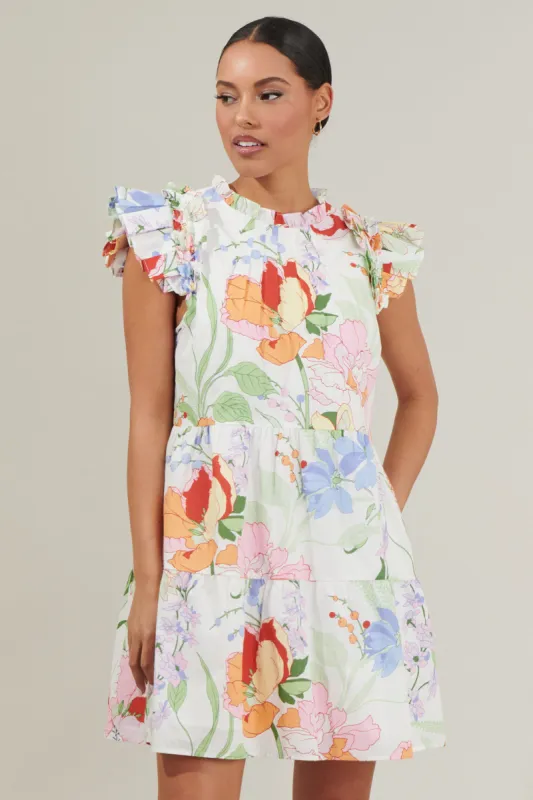 Juliet Floral Garden Lauren Shift Mini Dress sold by Sugarlips
