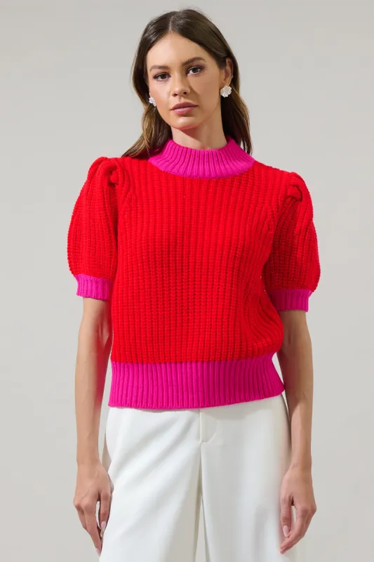 Winry Color Block Sweater Top sold by Sugarlips