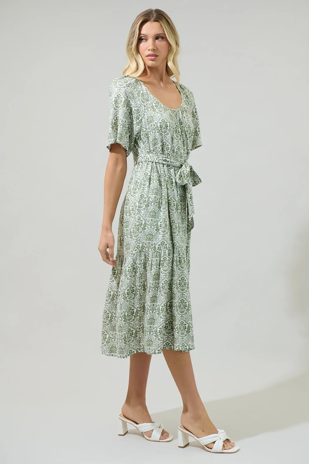 Estrada Floral Haven Tiered Midi Dress sold by Sugarlips product image thumbnail 3