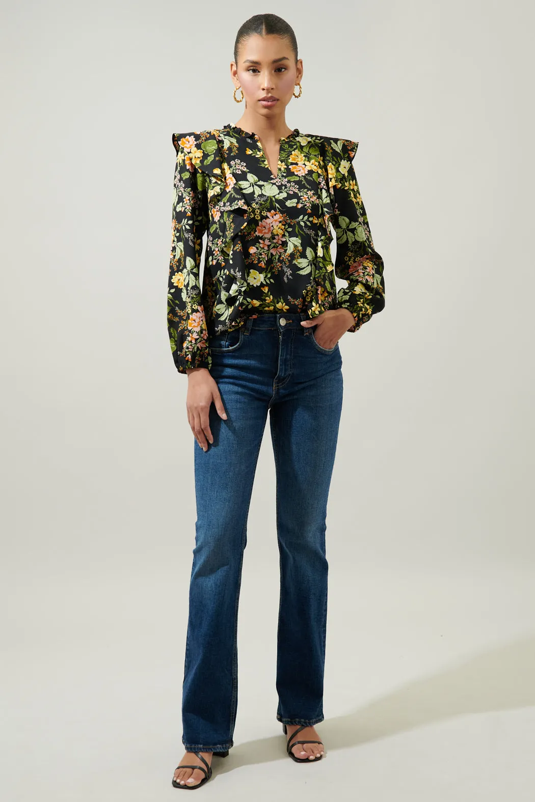 Night Bloom Wilhem Ruffle Blouse sold by Sugarlips product image thumbnail 5