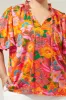 Idalia Floral Ruffle Split Neck Dupont Top Curve sold by Sugarlips