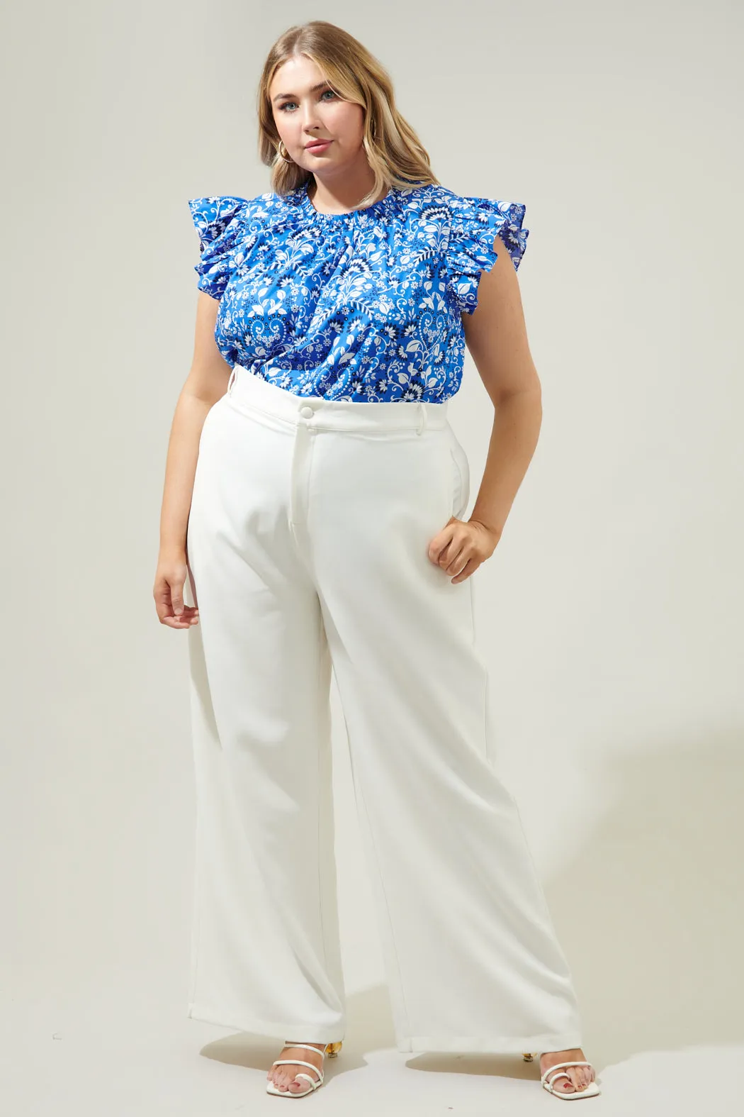 Lulu Floral Veda Cap Sleeve Top Curve sold by Sugarlips product image thumbnail 4