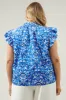 Lulu Floral Veda Cap Sleeve Top Curve sold by Sugarlips