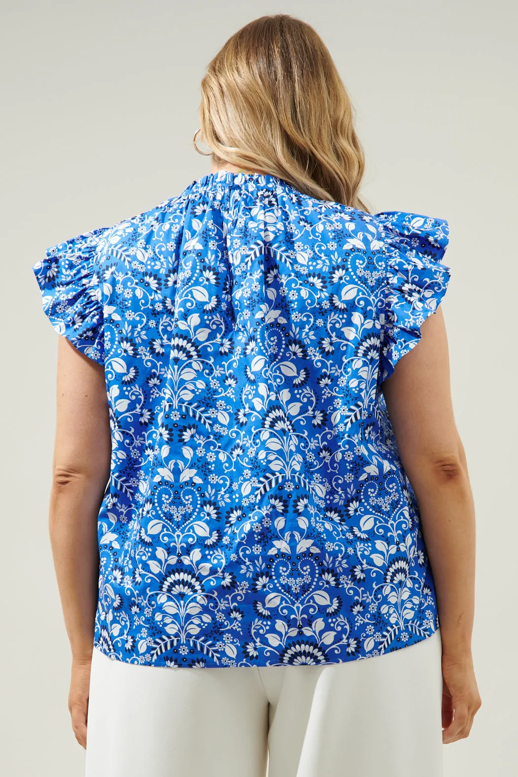 Lulu Floral Veda Cap Sleeve Top Curve sold by Sugarlips product image thumbnail 2