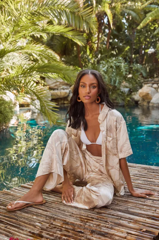 Gardenia Floral Otto Short Sleeve Button Down Shirt sold by Sugarlips