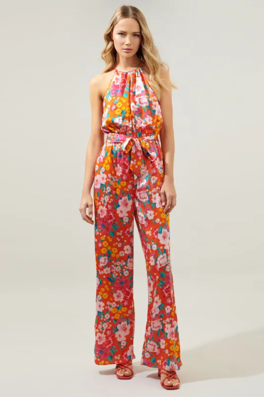 Waverly Floral Lighthearted Trapeze Jumpsuit sold by Sugarlips