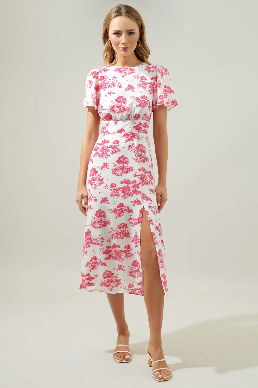 Ainsley Meadow Toile Bloom Midi Dress sold by Sugarlips product image thumbnail 4