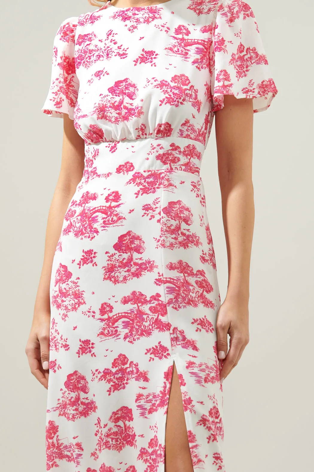 Ainsley Meadow Toile Bloom Midi Dress sold by Sugarlips product image thumbnail 5