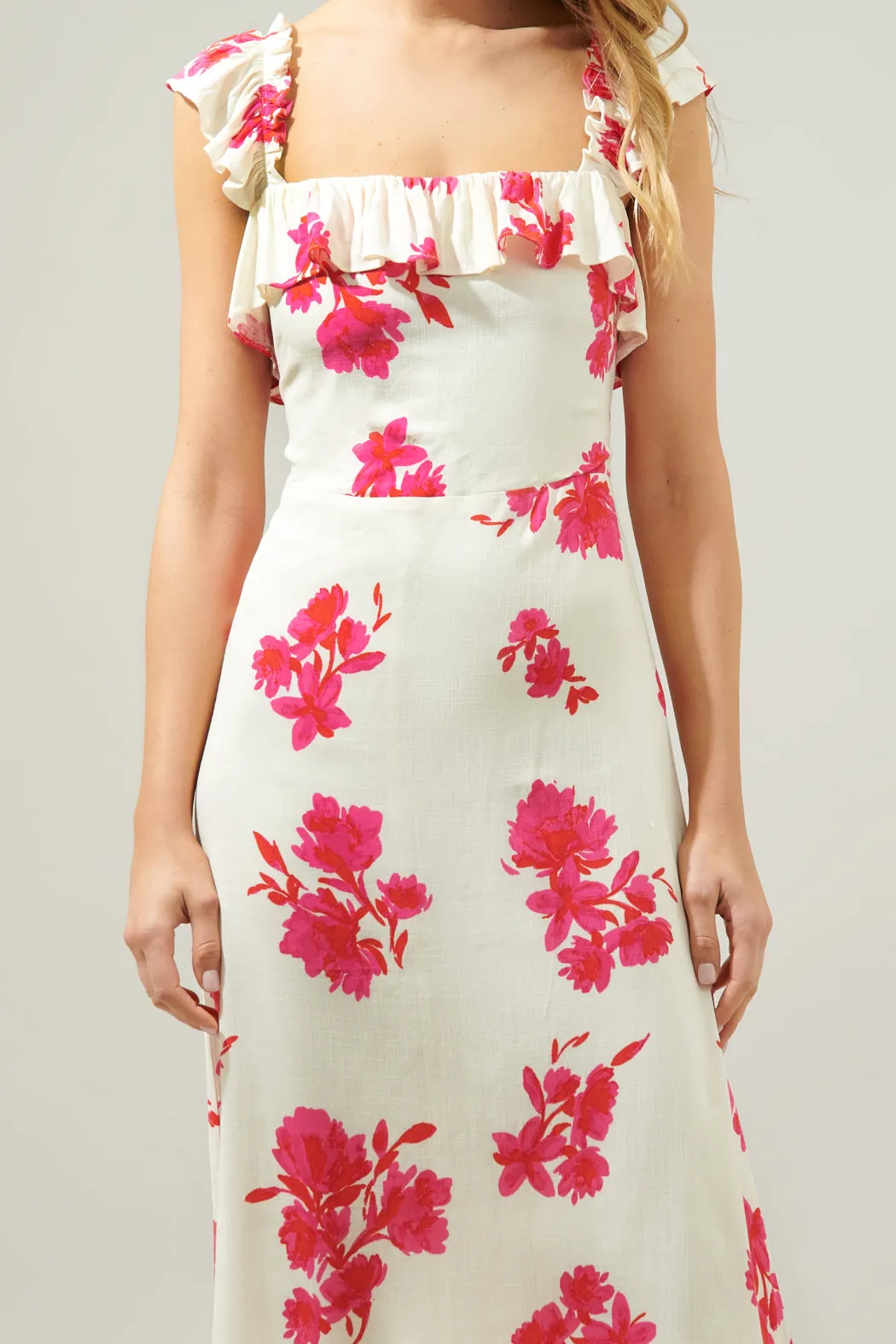 Nohea Floral Ruffle Trim Milo Midi Dress sold by Sugarlips product image thumbnail 5