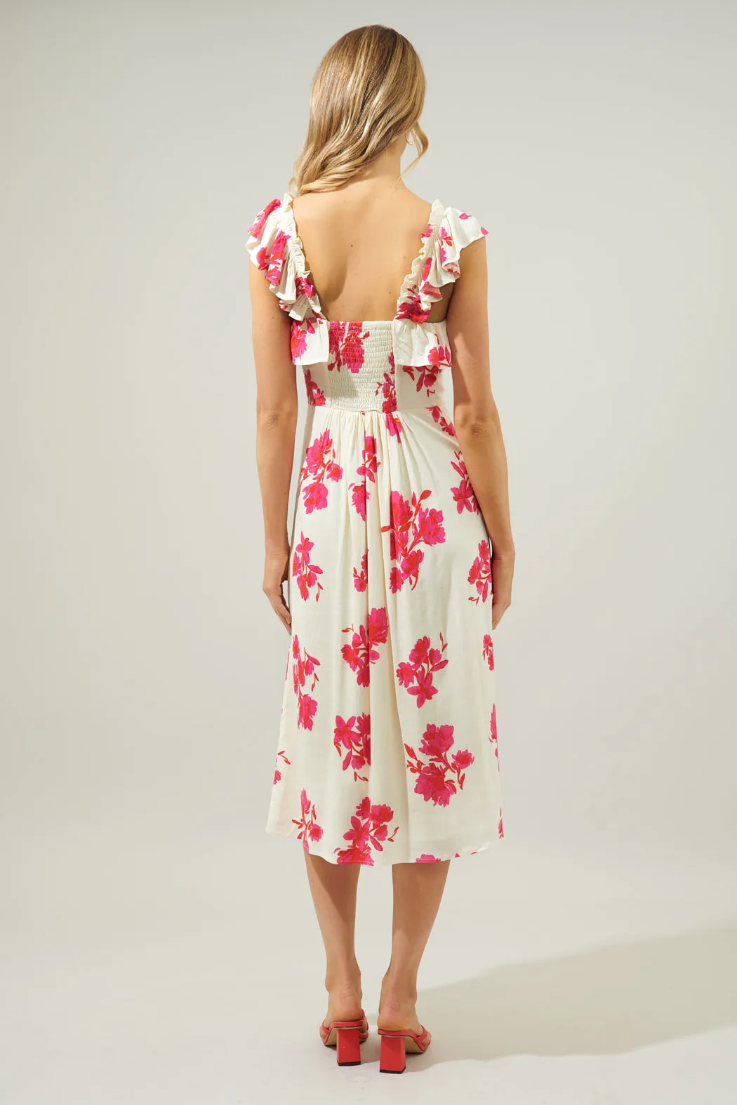 Nohea Floral Ruffle Trim Milo Midi Dress sold by Sugarlips product image thumbnail 2
