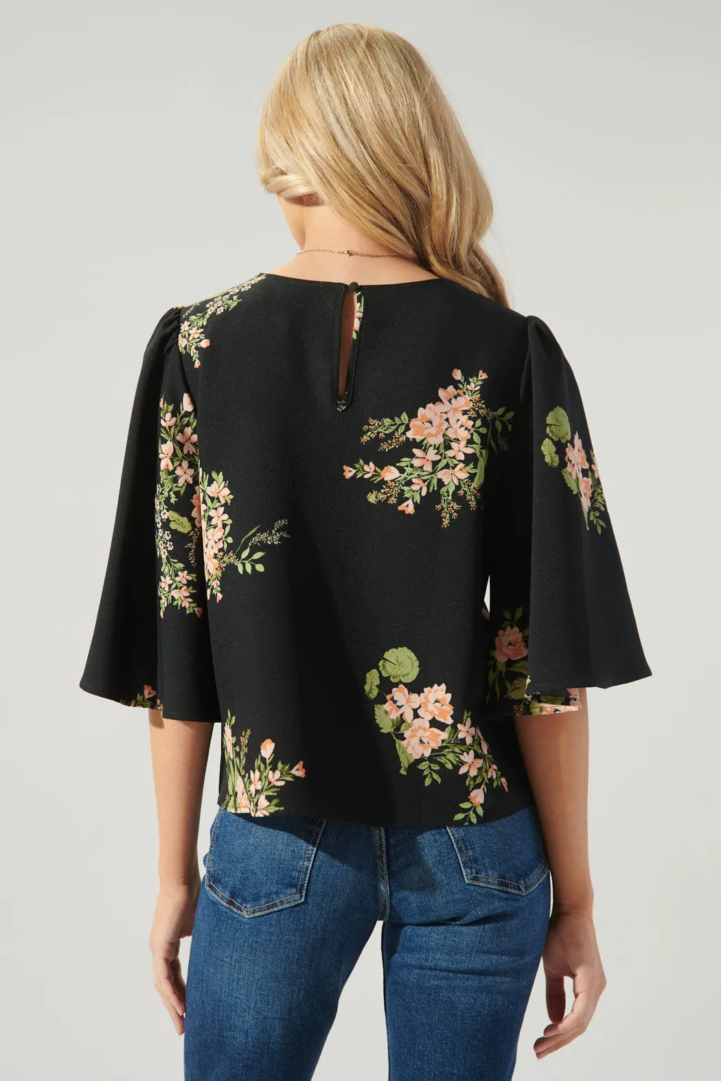 Jasleen Floral Lital Flutter Sleeve Top sold by Sugarlips product image thumbnail 2
