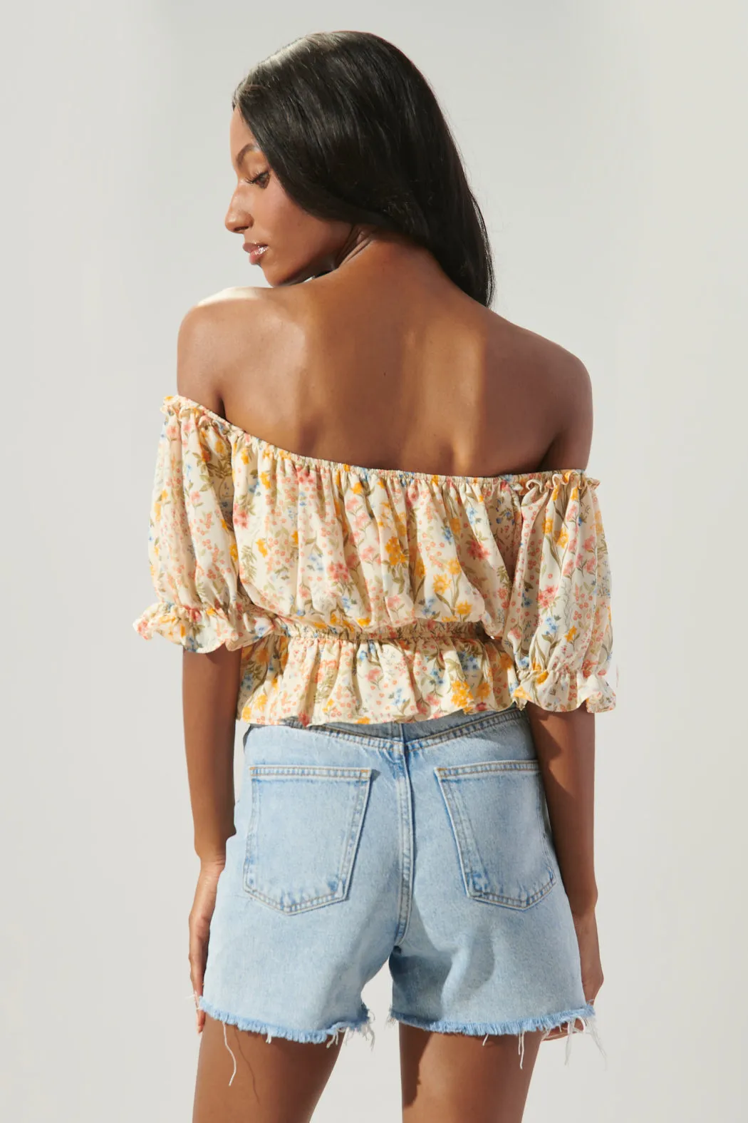 French Country Edith Off the Shoulder Ruffle Top sold by Sugarlips product image thumbnail 2