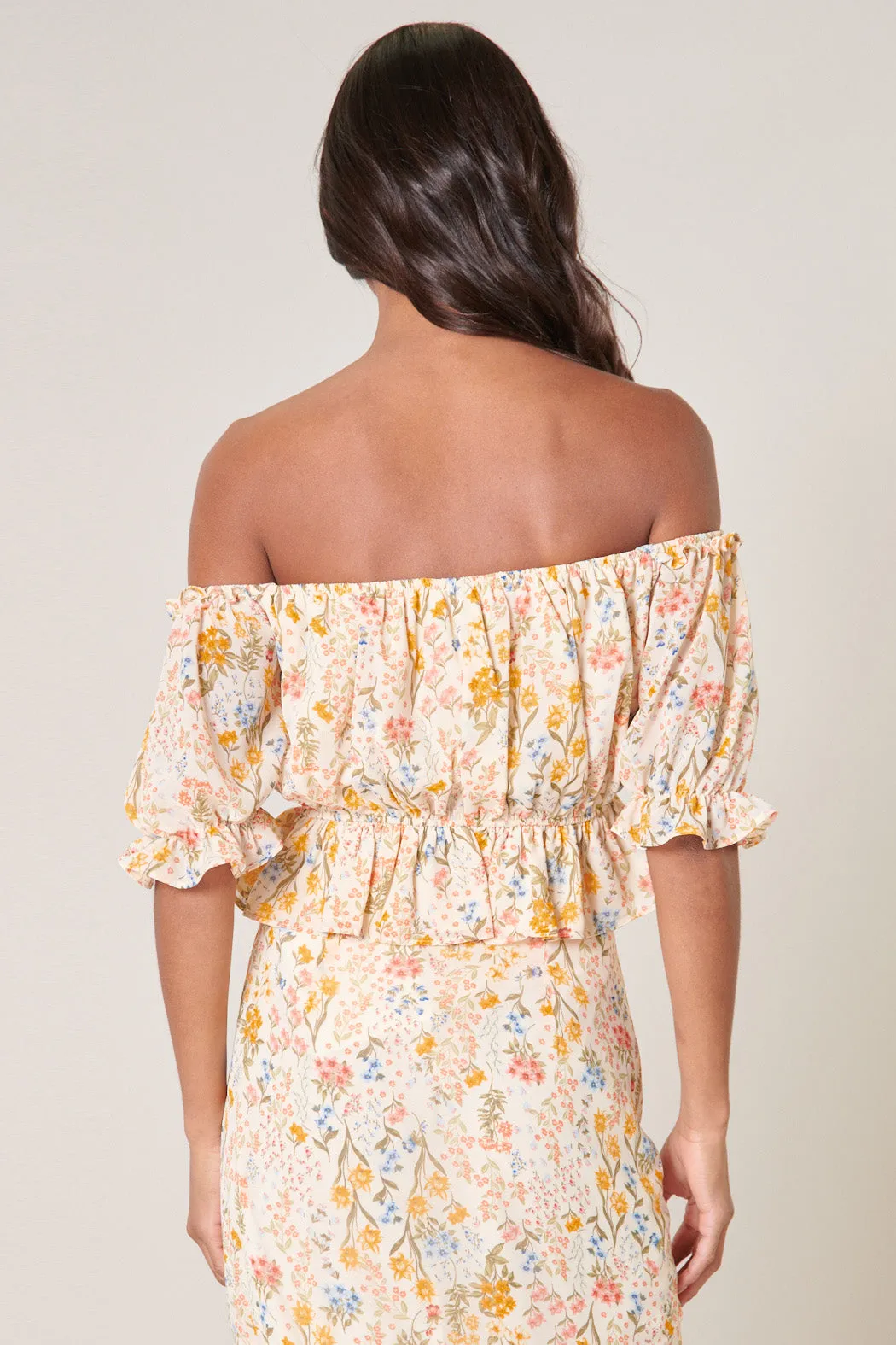 French Country Edith Off the Shoulder Ruffle Top sold by Sugarlips product image thumbnail 4