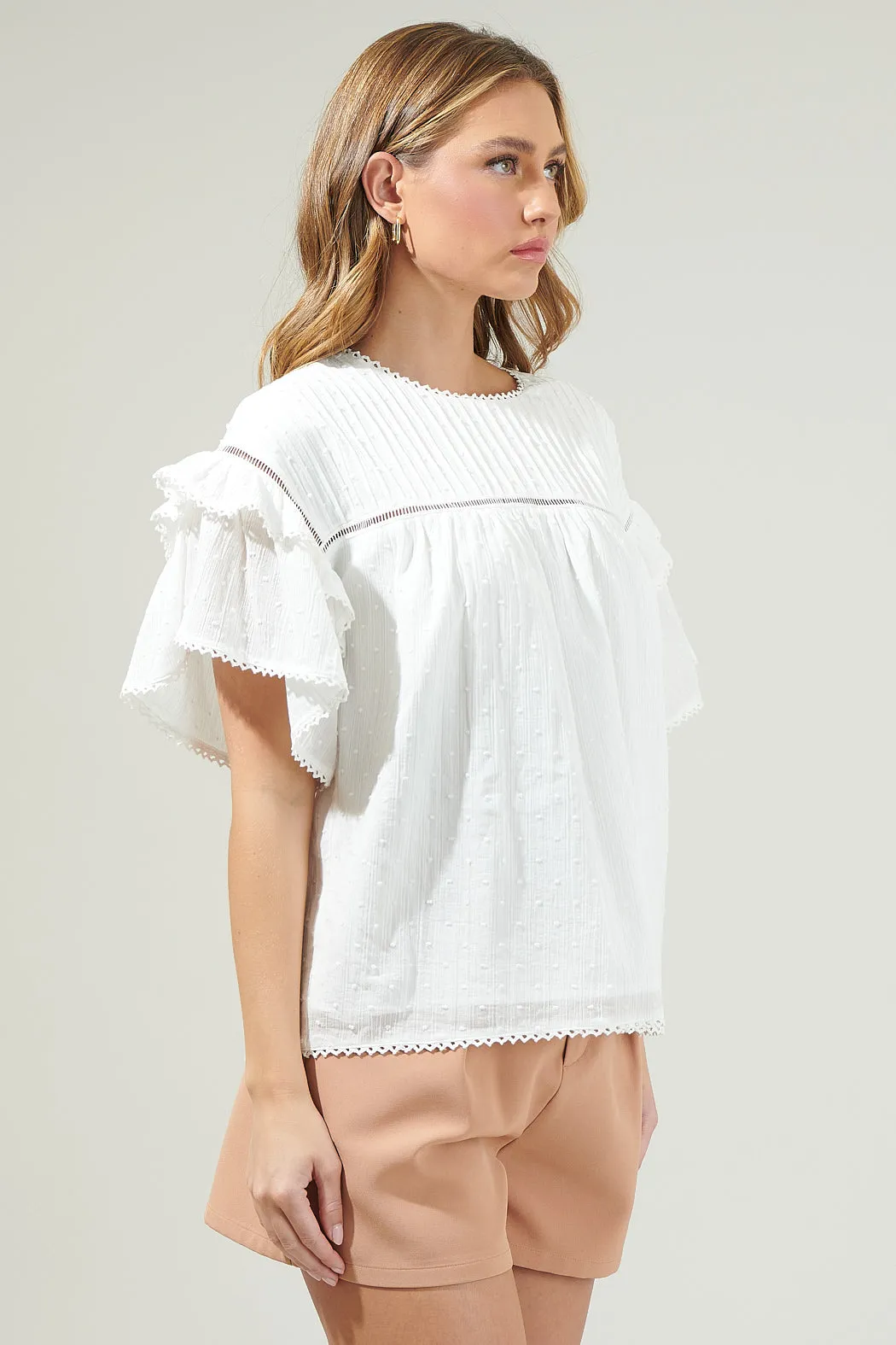 Leah Lace Ruffle Blouse sold by Sugarlips product image thumbnail 3
