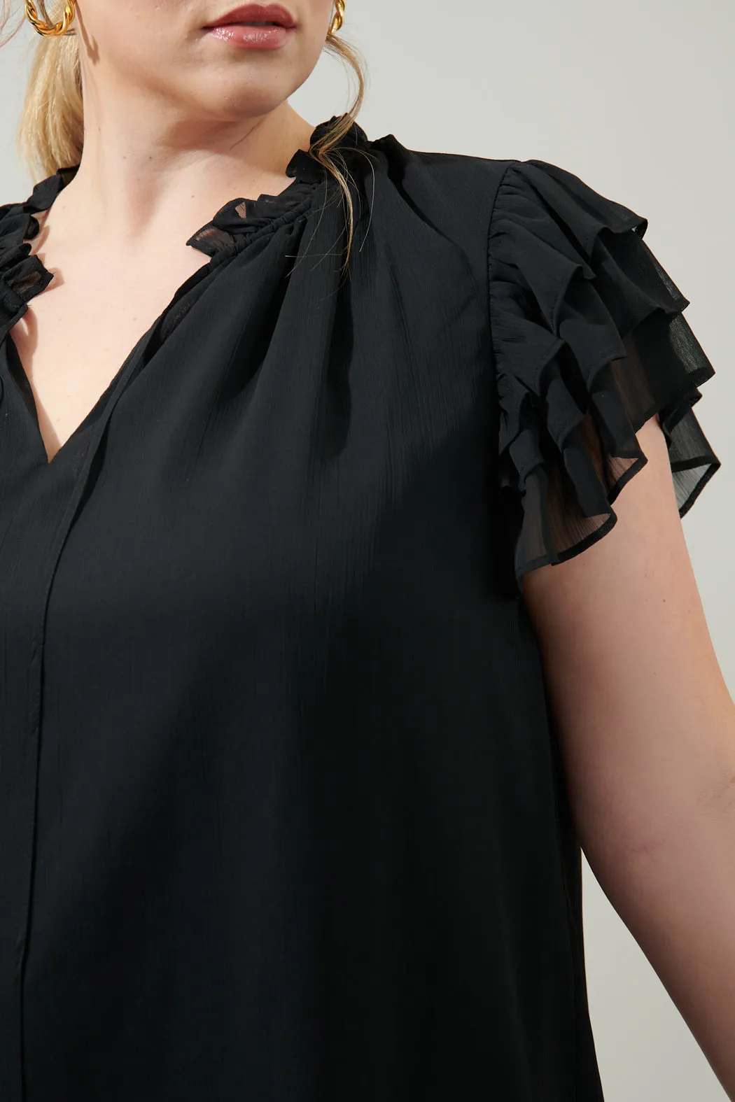 Montie Ruffle Tie Neck Blouse Curve sold by Sugarlips product image thumbnail 5