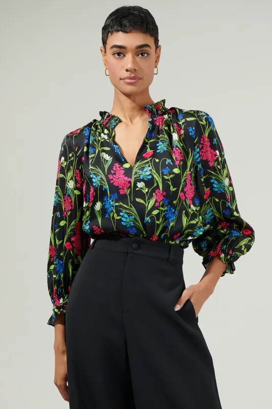 Madeline Groover Split Neck Blouse sold by Sugarlips