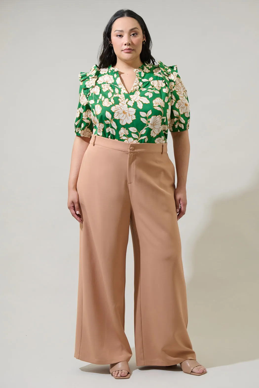 Lucena Floral Paz Poplin Short Sleeve Top Curve sold by Sugarlips product image thumbnail 4