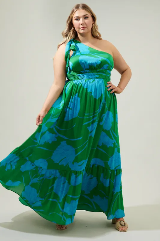 Seamoss Floral Bayou One Shoulder Maxi Dress Curve sold by Sugarlips