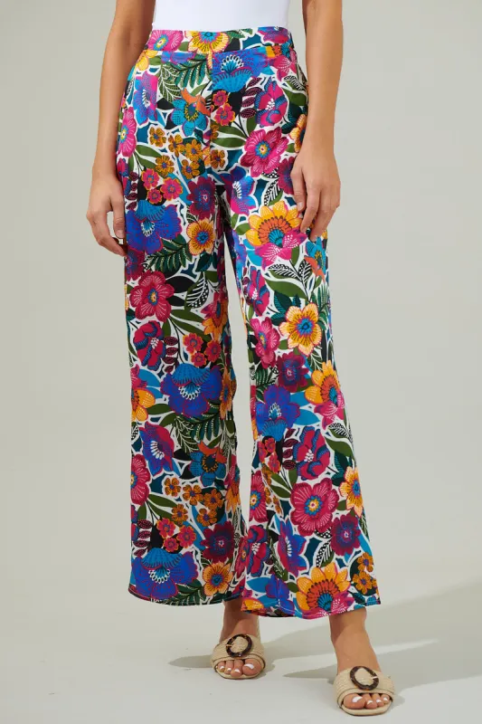 Santa Elena Floral Wide Leg Pants sold by Sugarlips