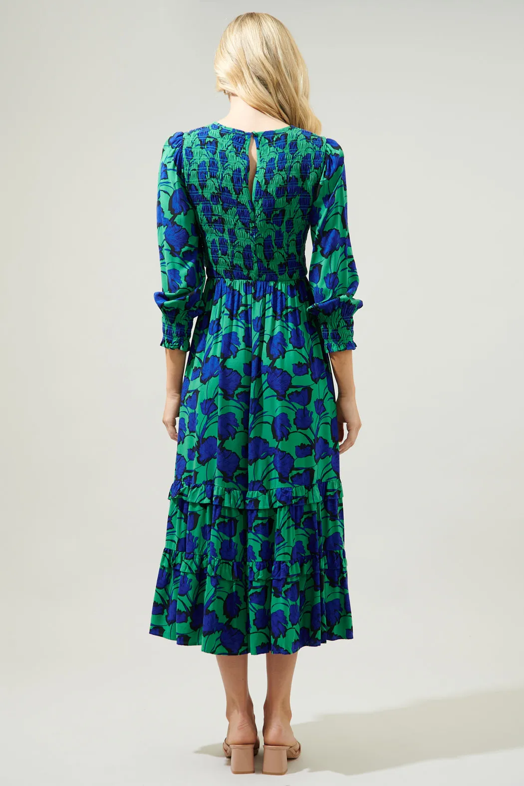 Berry Punch Ludlow Smocked Maxi Dress sold by Sugarlips product image thumbnail 2