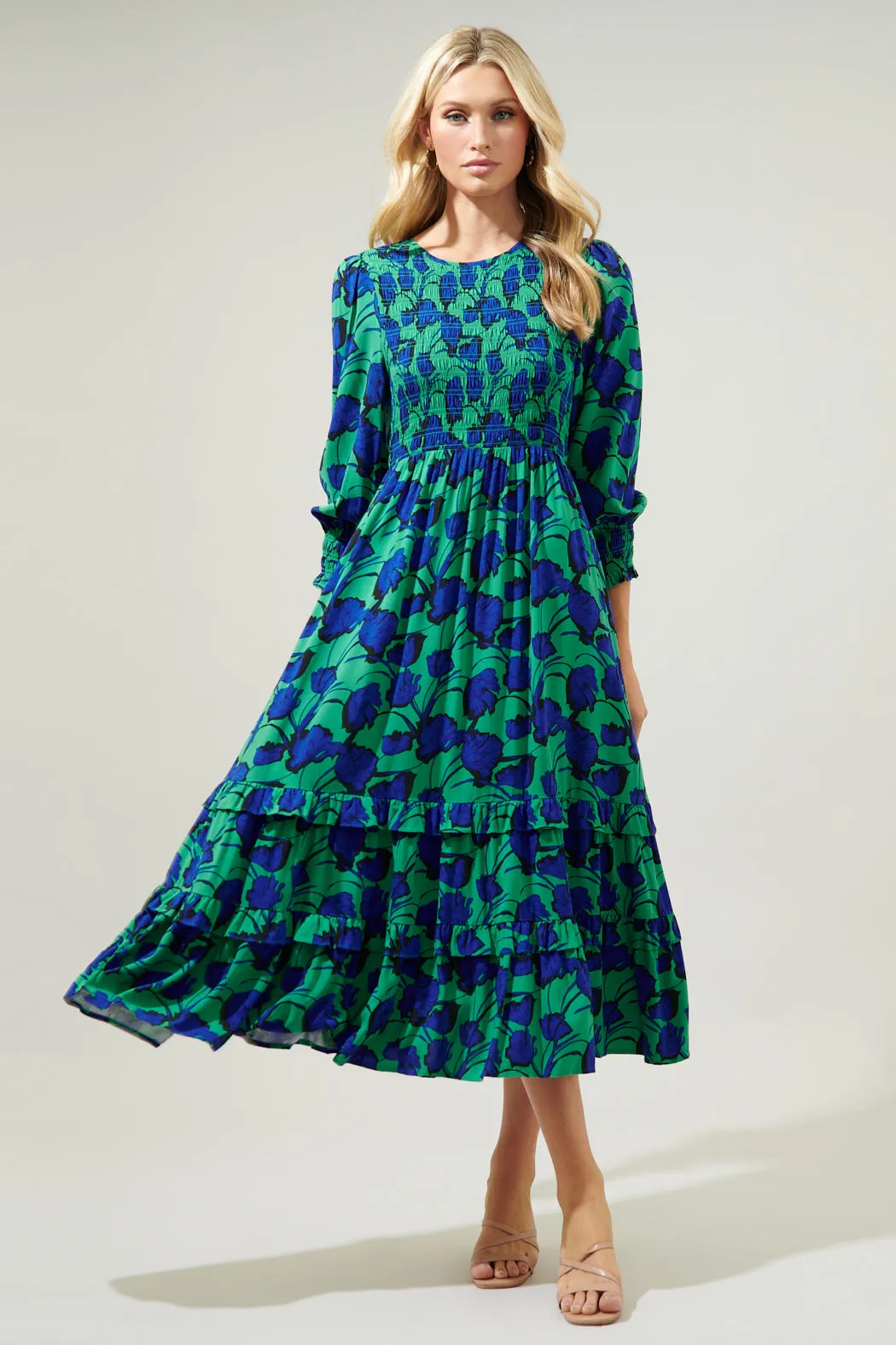 Berry Punch Ludlow Smocked Maxi Dress sold by Sugarlips