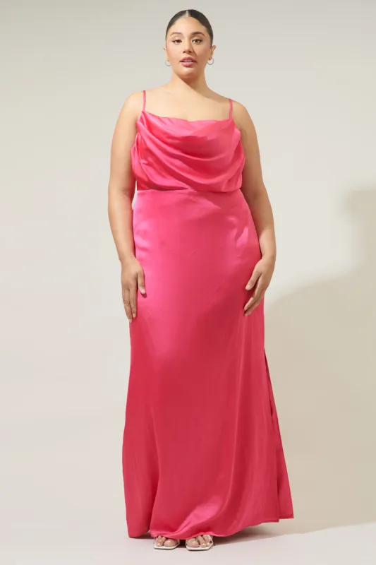Charisma Cowl Neck Maxi Dress Curve sold by Sugarlips