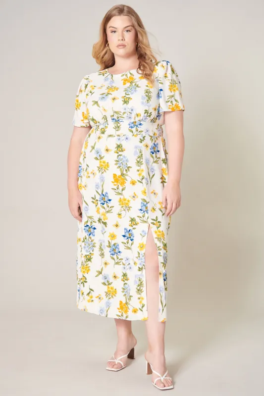 April Bloom Floral Midi Dress Curve sold by Sugarlips